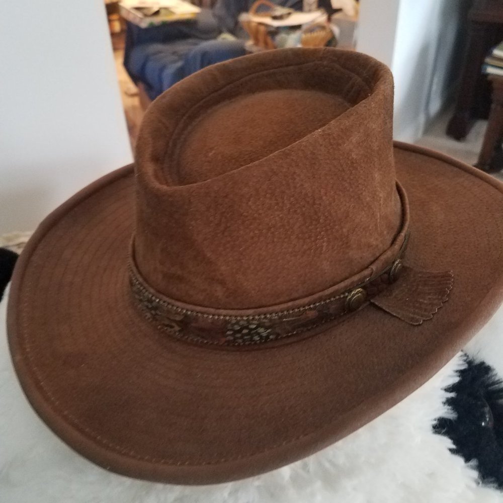 Henschel mens brown suede hat